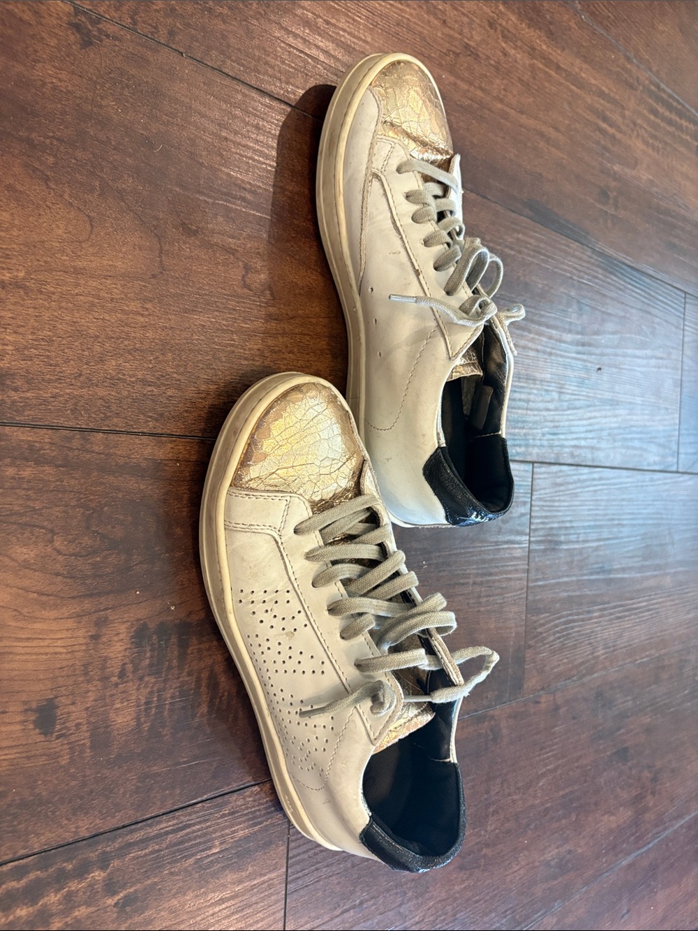 P448 White Sneakers with Rose Gold Accents - Picture 8 of 10